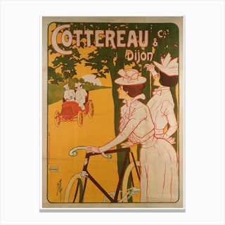 Poster Advertising Cottereau And Dijon Bicycles Canvas Print