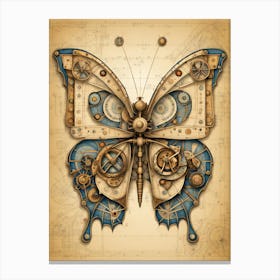 Da Vinci Butterfly Drawing v1 Canvas Print