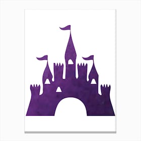 Purple Watercolour Castle Canvas Print