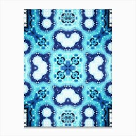 Blue And White Abstract Pattern Canvas Print