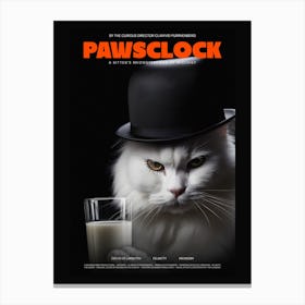 Paws Clock - Cat Inspired By A Clockwork Orange - cat, cats, kitty, kitten, cute, funny Canvas Print