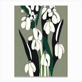 Lily Of The Valley Wildflower Modern Muted Colours 1 Canvas Print