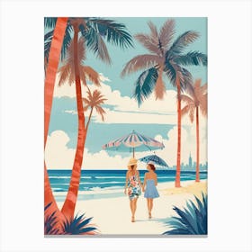 Two Women On The Beach Canvas Print