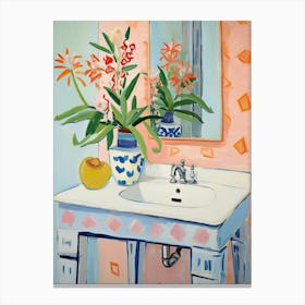 Bathroom Vanity Painting With A Snapdragon Bouquet 3 Canvas Print