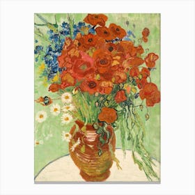 Vincent Van Gogh, Vase Mit Kornblumen und Mohnblumen Malerei Canvas Print