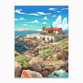 Robben Island Cartoon 4 Canvas Print