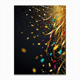 Gold Confetti Background 3 Canvas Print