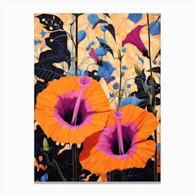 Surreal Florals Morning Glory 3 Flower Painting Canvas Print
