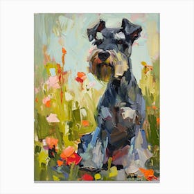 Miniature Schnauzer Acrylic Painting 1 Canvas Print