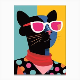 Little Panther 4 Wearing Sunglasses Canvas Print