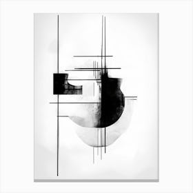 Simplicity Abstract Black And White 2 Canvas Print