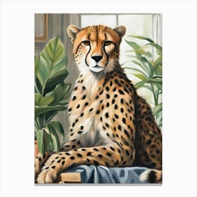 Cheetah By The Window Canvas Print