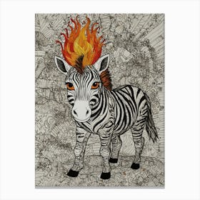Fire Zebra Canvas Print