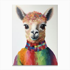 Baby Animal Wearing Sweater Alpaca5 Canvas Print