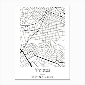 Ymittos,Greece Minimalist Map Canvas Print