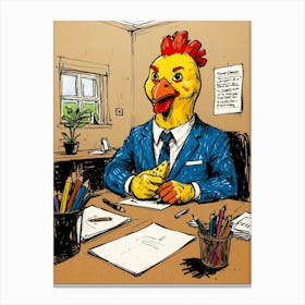Chicken In A Suit Canvas Print