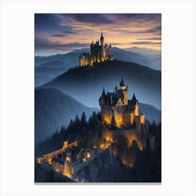 Castle At Night 2 Canvas Print