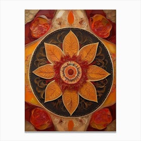 Distinctive boho art.Golden Harvest Mandala.4 Canvas Print