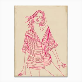 Woman In A Shirt 4 Canvas Print