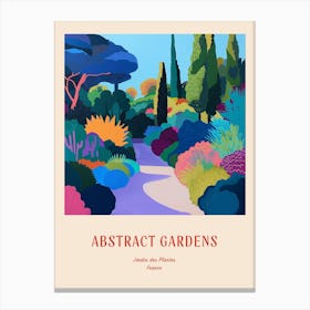 Colourful Gardens Jardin Des Plantes France 3 Red Poster Canvas Print