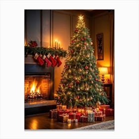 Christmas Tree In The Living Room 141 Canvas Print