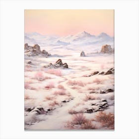 Dreamy Winter Painting Gobi Gurvansaikhan National Park Mongolia 1 Canvas Print