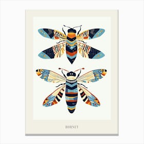Colourful Insect Illustration Hornet 5 Poster Canvas Print