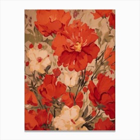 Red Flower Impressionist Painting 5 Canvas Print