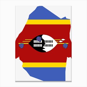 Swaziland Flag Map Geography Canvas Print