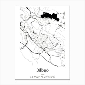 Bilbao,Spain Minimalist Map Canvas Print