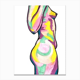 Colourful Nude Woman Canvas Print
