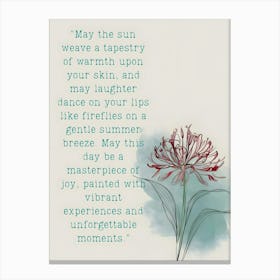 May The Sun Be A Happy Canvas Print