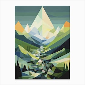 Mountains And Valley   Geometric Vector Illustration 3 Canvas Print