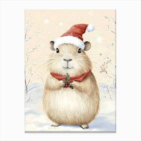 Guinea Pig Christmas 2 Canvas Print