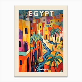 Cairo Egypt 3 Fauvist Painting  Travel Poster Canvas Print