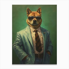 Gangster Dog Akita 4 Canvas Print