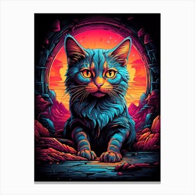 Psychedelic Cat 3 Canvas Print