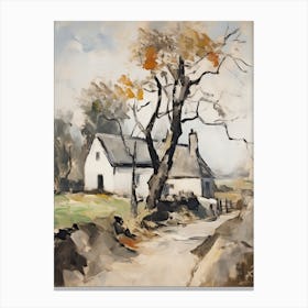 A Cottage In The English Country Side Painting 2 Canvas Print