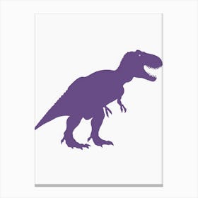 Purple T Rex Dinosaur Silhouette 4 Canvas Print