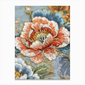 Floral Embroidery Canvas Print