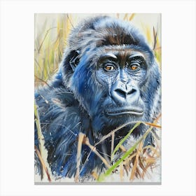 Mountain Gorilla Pastel Watercolour 4 Toile