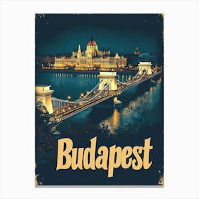 Aihrgdesign A Vintage Travel Poster Of Budapest 2 Canvas Print