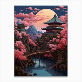 Japan Pixel Art 1 Canvas Print