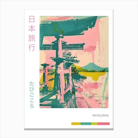Miyajima Japan Retro Duotone Silkscreen Poster 2 Canvas Print