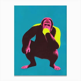 Orangutan Exhibition Bold Retro Poster Canvas Print