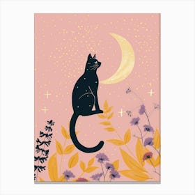 Black Cat In The Moonlight 4 Canvas Print