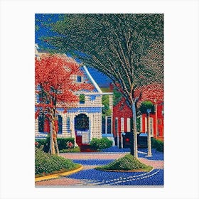 Woodbridge, City Us  Pointillism Canvas Print