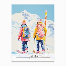 Hakuba   Nagano Japan, Ski Resort Poster Illustration 2 Canvas Print