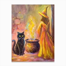 Witch And Cat 1 Stampe su tela