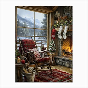 Christmas In The Cabin Canvas Print